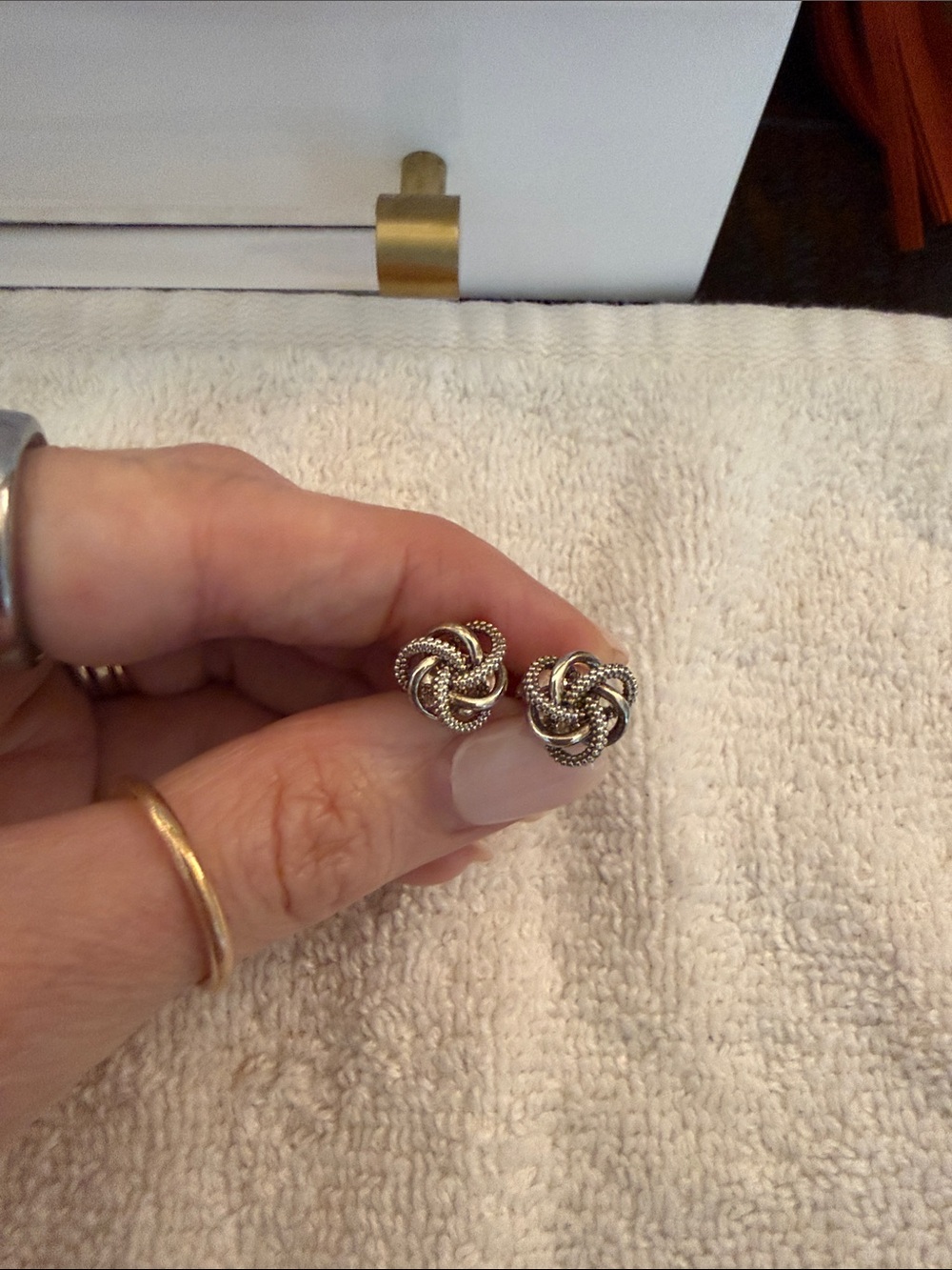 LAGOS Silver Love Knot Stud Earrings - Picture 2 of 4